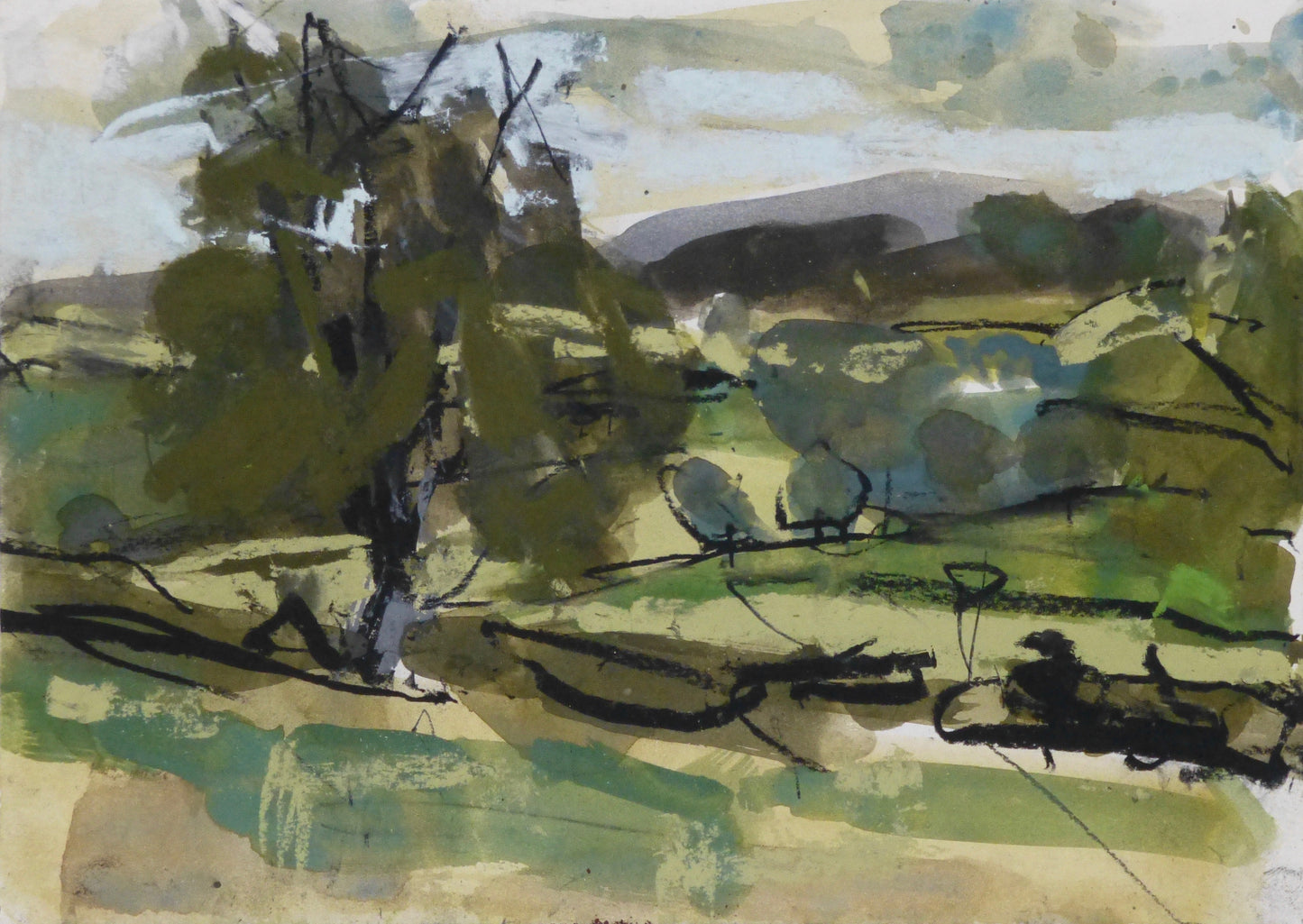 Across the fields, Somerset, June