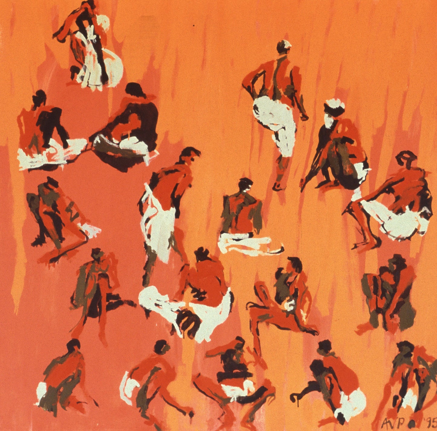 Eighteen bathers, Benares (sold)