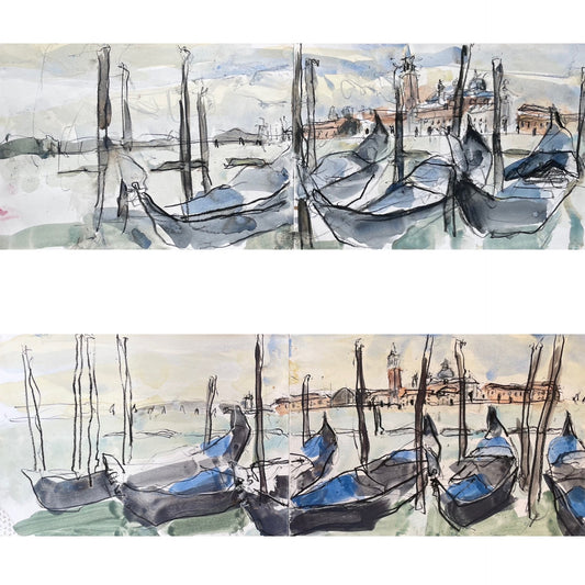 Gondolas, Giudecca Canal, Venice, April I & II